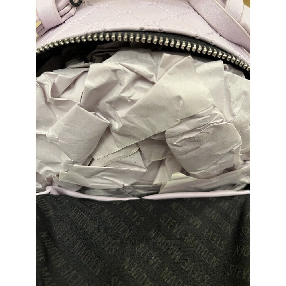 NWT STEVE MADDEN BBLOGO MINI BACKPACK LILAC FOG VEGAN VIRAL TIKTOK TRENDY - Picture 7 of 7